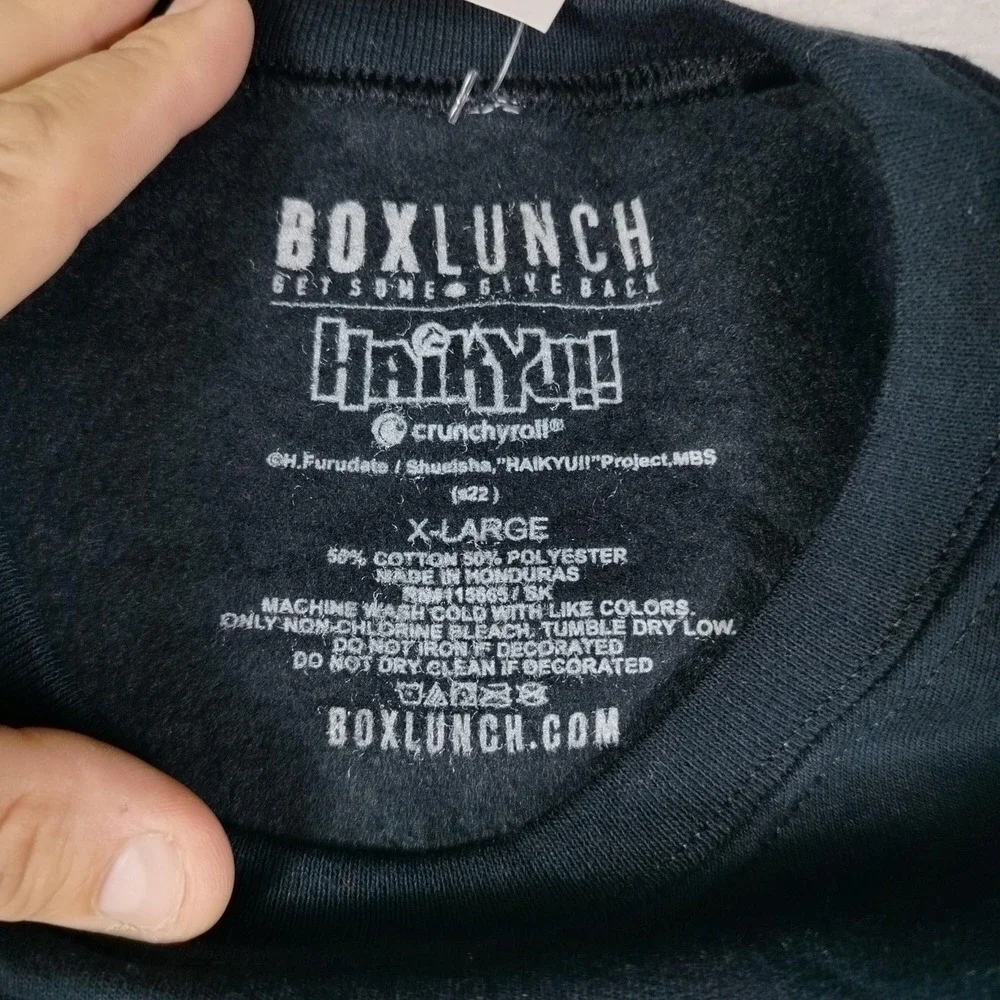 BoxLunch Sweatshirt Mens XL Black Fleece Karasuno Volleyball Club Haikyū Anime
